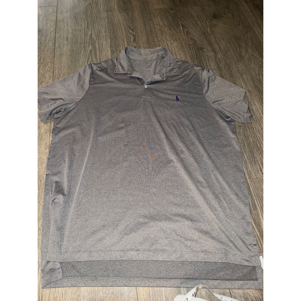 Polo Ralph Lauren Mens XL Gray Heather Performance Short Sleeve Polo Shirt - Picture 4 of 5